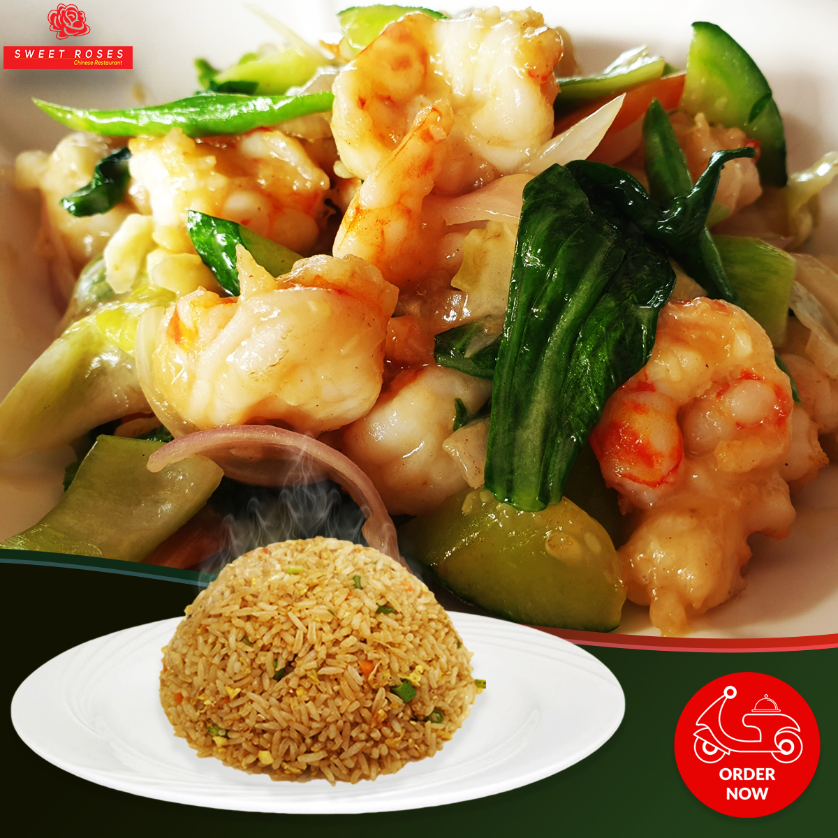 Shrimps with Vegetable Fried rice