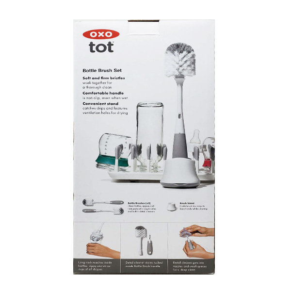 OXO Tot Bottle Brush with Stand - Grey