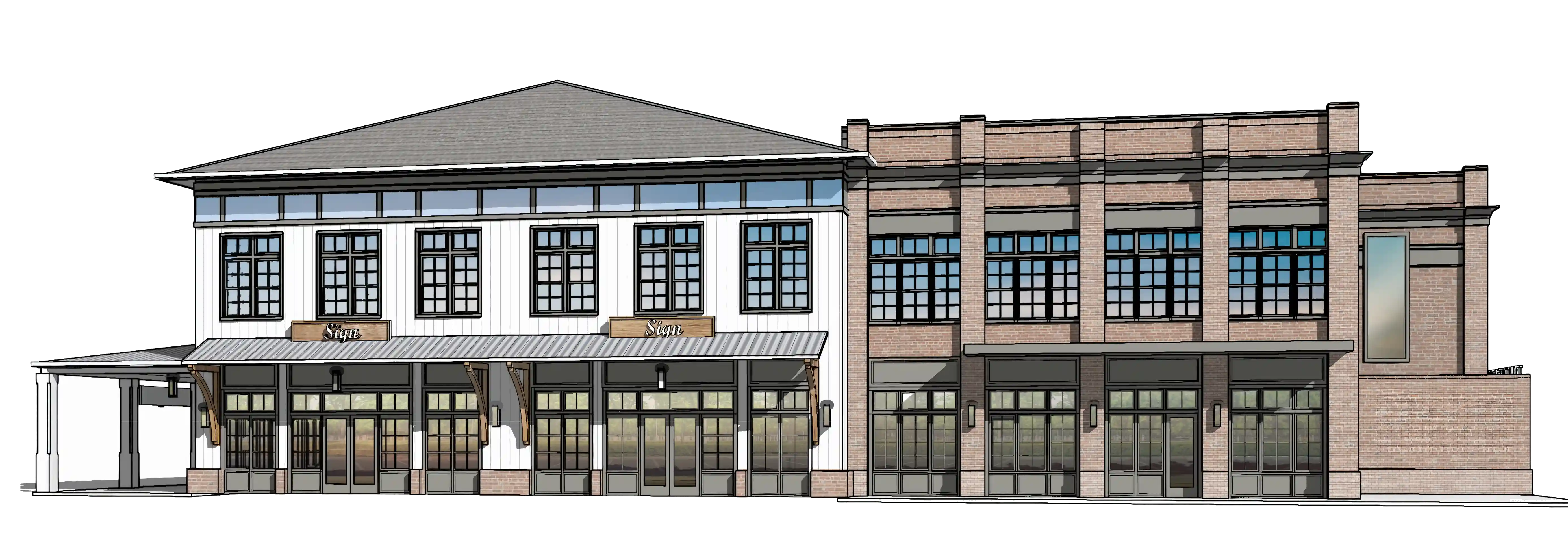 Elevation 1 — commercial building elevation for Benton at Magnolia Woods