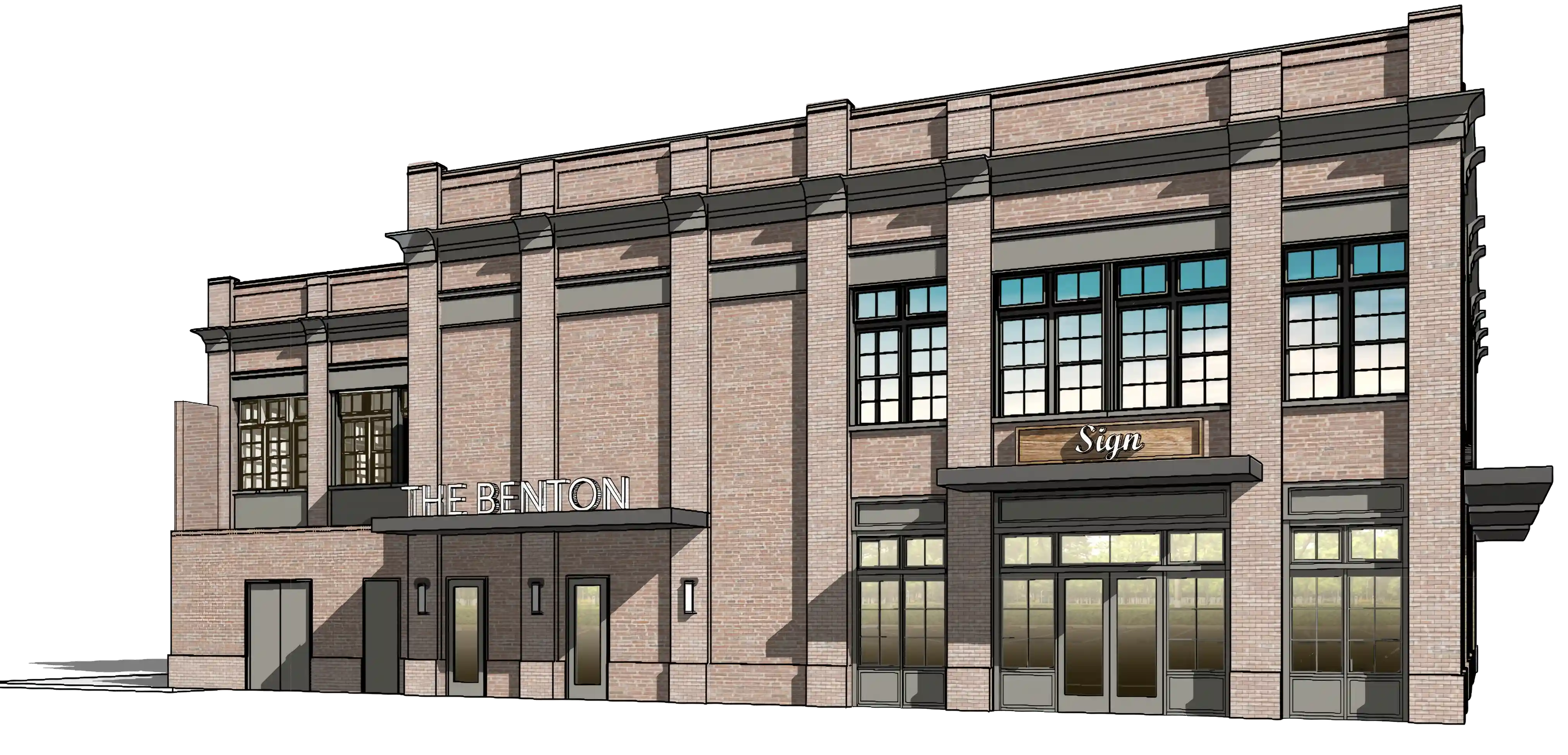 Elevation 2 — commercial building elevation for Benton at Magnolia Woods