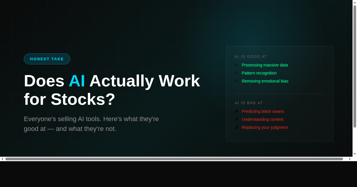 AI in Stock Market Analysis: Does It Actually Work?