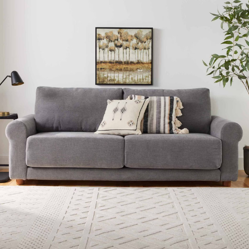 Picture of ROLLED ARM SOFA IN GREY