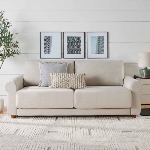 Picture of ROLLED ARM SOFA IN LINEN