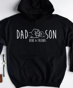 Dad And Son Hero And Friends Hoodie Best Gifts For Son From Dad