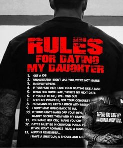 Daughter Shirt Funny Men’s T Shirt Rules for Dating My Daughter – Fathers Day T Shirt Birthday Father Gift