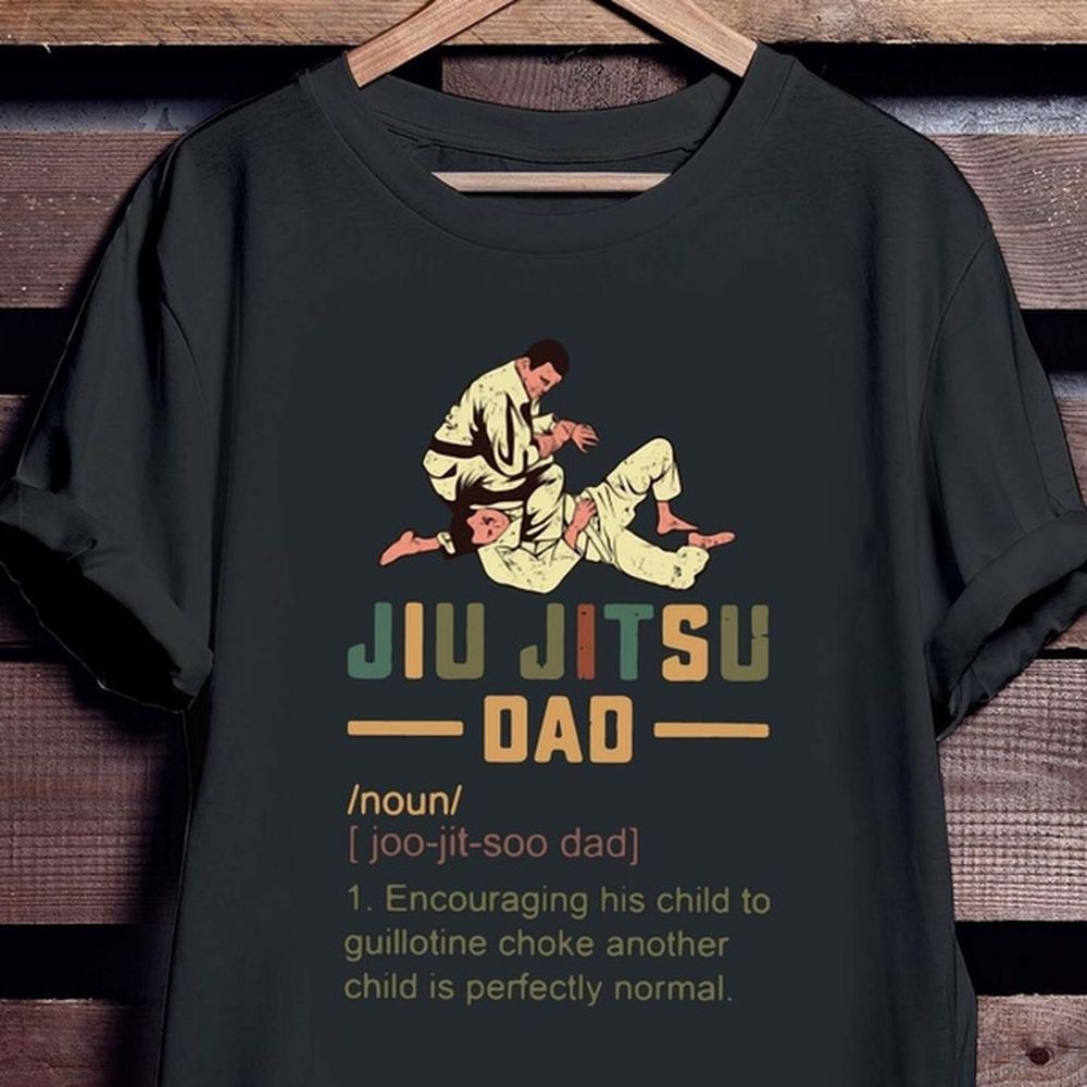 Father Shirt Brazilian Jiujitsu Jiu Jitsu Dad Men Cotton T-shirt