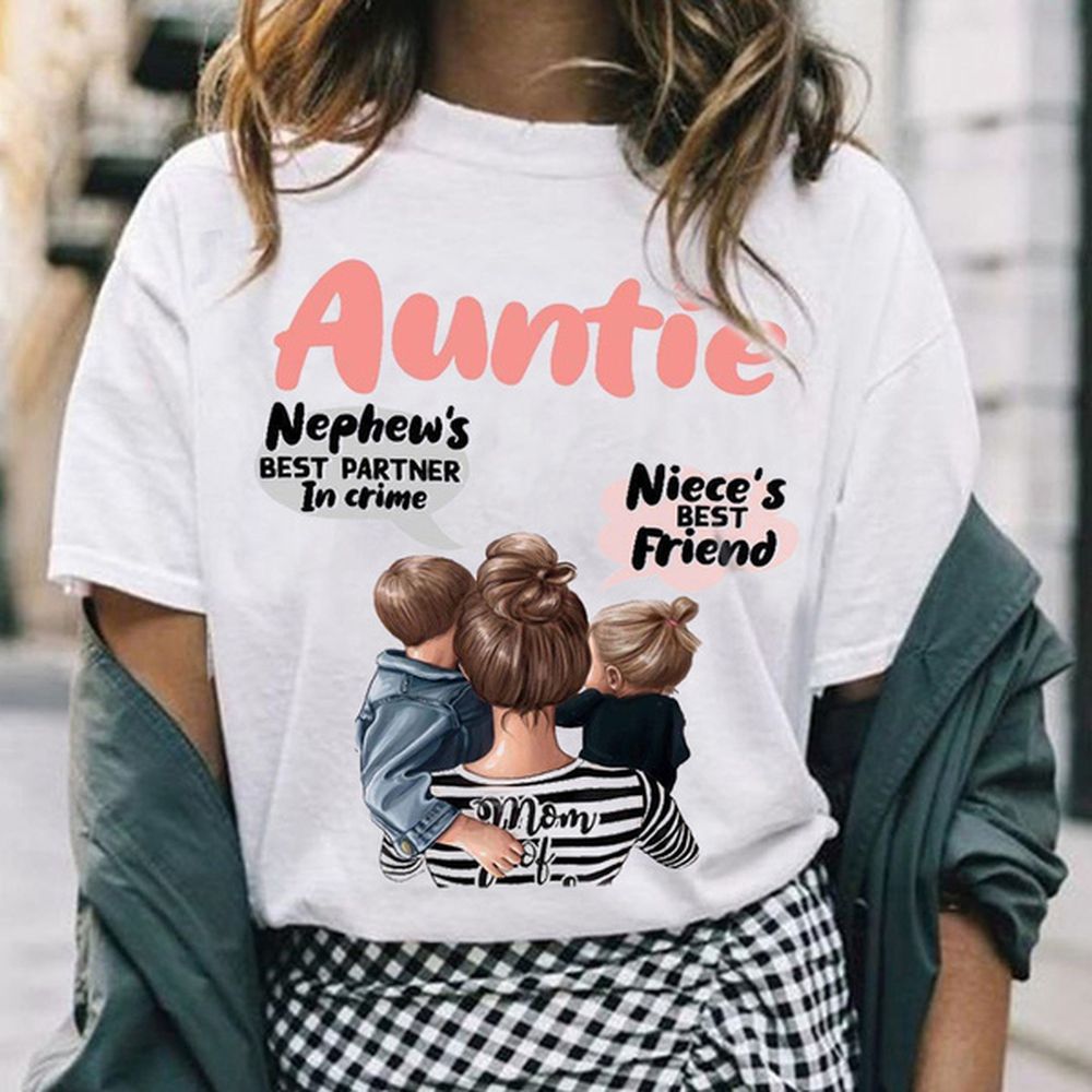 Auntie Best Friend of Niece and Best Partner in Crime of Nephew Crewneck Pullover Sweatshirt