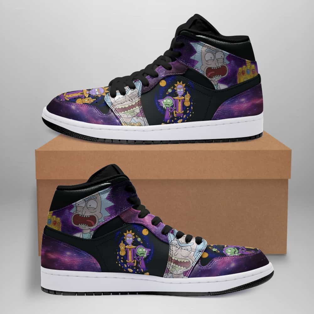 Galaxy Rick And Morty 1s Shoes Air Jordans 1 High Top Sneakers For Men ...
