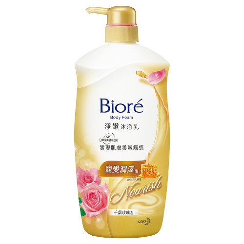 Biore 淨嫩沐浴乳寵愛潤澤型千葉玫瑰香1000ml 花王微笑心生活銷售館 Kao