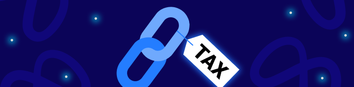 Chain with tax lable simbolizing C-18 bill and link tax