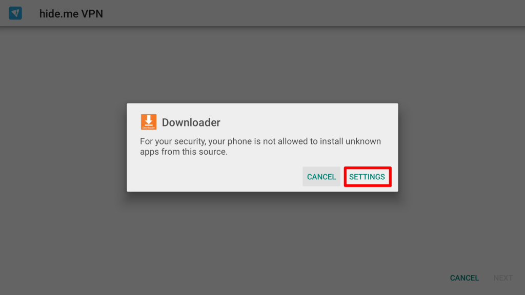 Android security settings to install unknown app