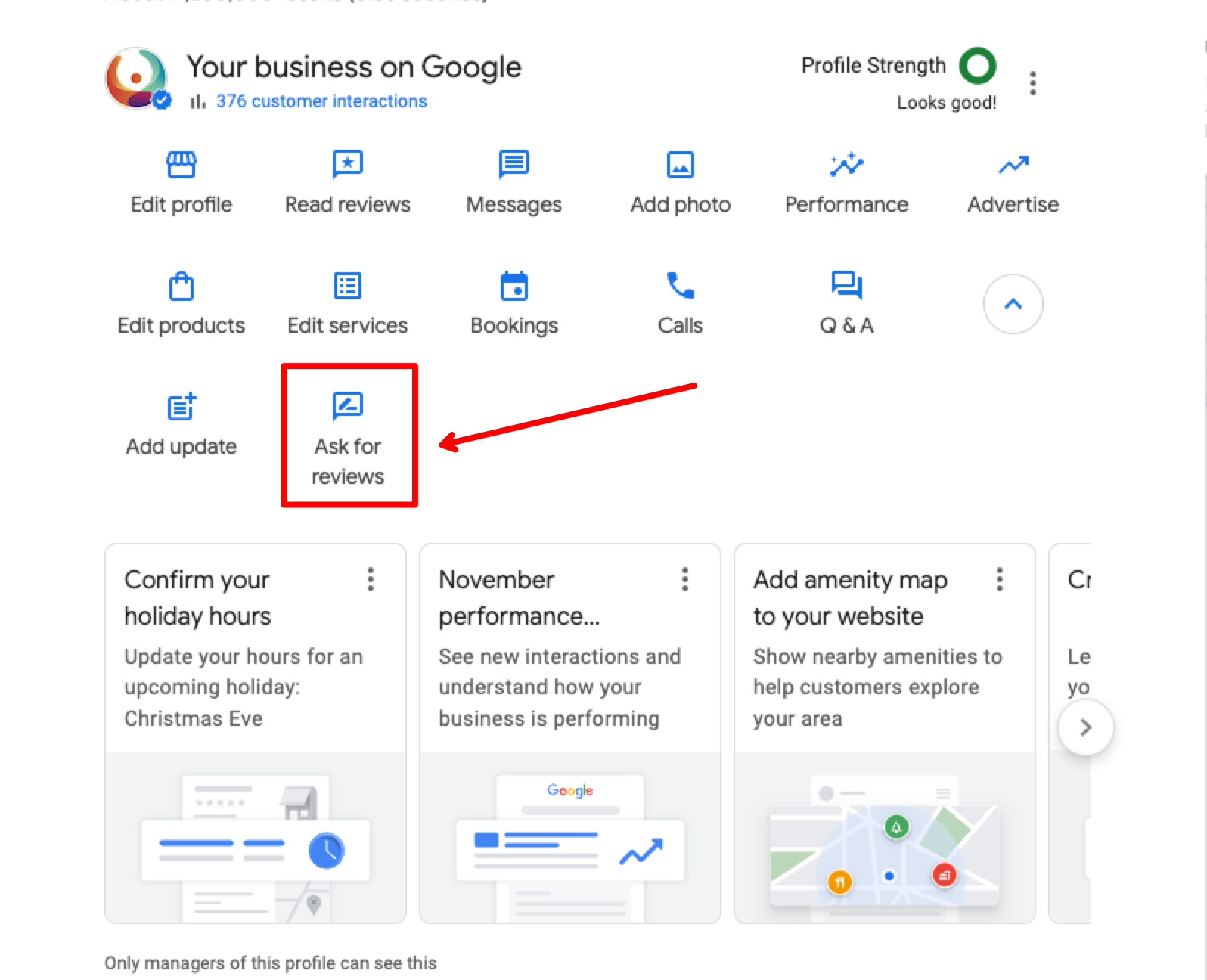 Screenshot of how to get your Google Review Link