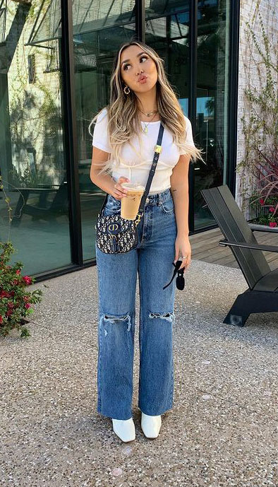cute summer outfits with crop top and jeans