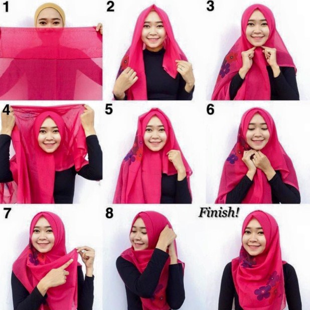 9 Tutorial Hijab Segi Empat Simple Tanpa Ciput HijabYuk com