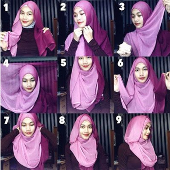 15 Tutorial Hijab Segi Empat Dua Warna Simple Terbaru  HijabYuk.com