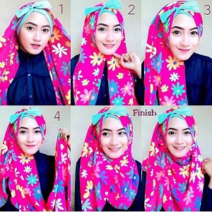 Tutorial Hijab Pashmina dengan Headband 2