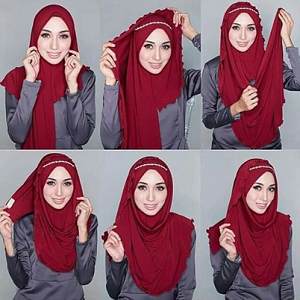 Tutorial Hijab Pashmina dengan Headband 17