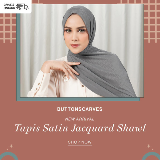 Tapis Satin Jacquard Shawl by Buttonscarves