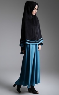 Long Dress Hasanah Gamis Set Blue-101031