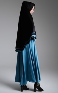 Long Dress Hasanah Gamis Set Blue-101033
