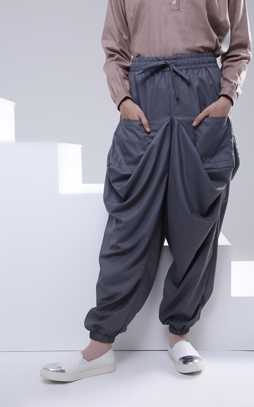 Shop HIJUP BASIC High Waist Scuba Pants Pants