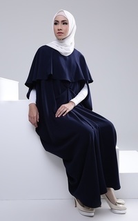 Gamis Lynn Cape Dress F Navy-112233