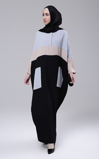 Gamis Nesya Dress Grey-Black-122643