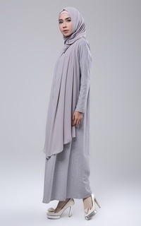 Long Dress Veil Dress Grey-122948