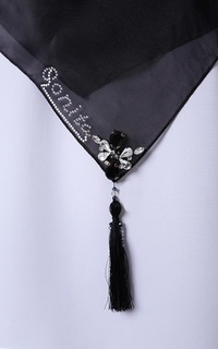 Printed Scarf Camelia Scarf Black-182979
