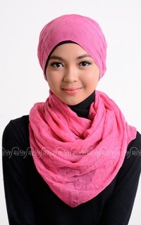 Hijab Viscose Shawl Motif Pink-18603