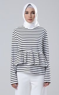 Blus Kanay Top Stripe Black White-190046
