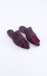 products Vanessa Tassel Mules Maroon Maroon-235330