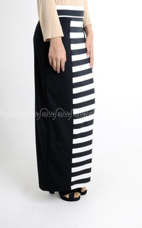 Skirt Two Tone Pencil Skirt Black-White-23995