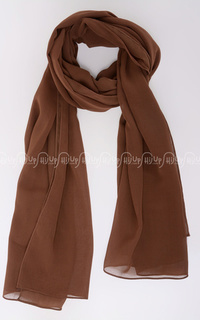 Scarf Plain Chiffon Scarf Deep brown-27372