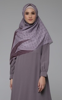 Printed Scarf Lea Voal Scarf Syar'I Laser Cut Salem Brown-278254