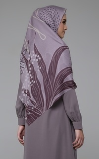Printed Scarf Lea Voal Scarf Syar'I Laser Cut Salem Brown-278255