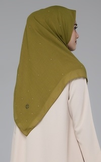 Hijab Polos Universe Black Label Scarf Lime Gold