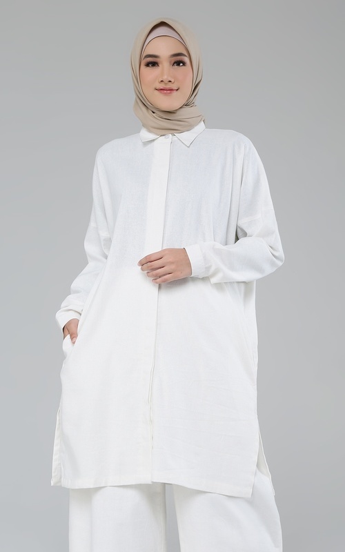 Shirt - Afna Linen Shirt - Off White