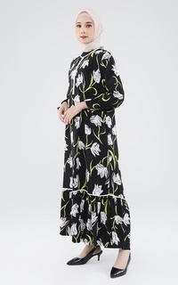 Gamis HD Anum 2 Black Flower-303611