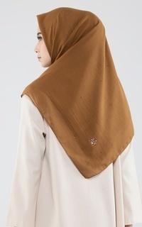 Plain Scarf Twinkle Color Label Scarf - Caramel