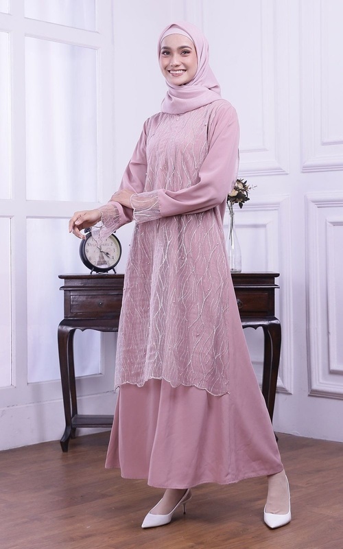 Long Dress - Yasira Dress - Dusty Pink