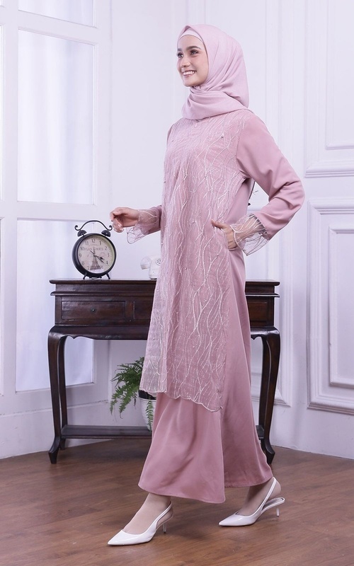 Long Dress - Yasira Dress - Dusty Pink