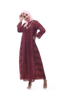 Long Dress Sikka by Aisaa - Gamis - Maroon