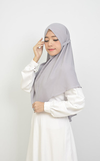 Instant Hijab Nissa Khimar Tali Hijab Instan Syari Silver