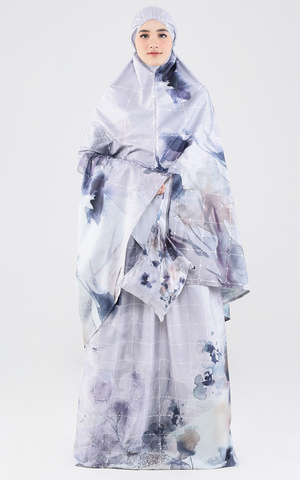 Mukena Satin Hirumi Grey