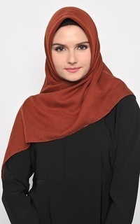 Plain Scarf Hijab Segi 4 Jahit Tepi Voal Aisyah