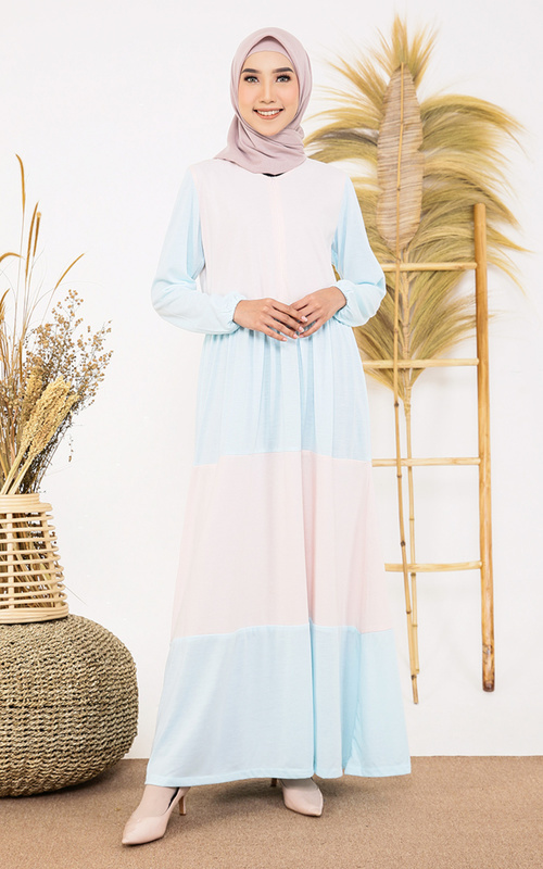 Gamis - Nayy Homedress - Blue Pink