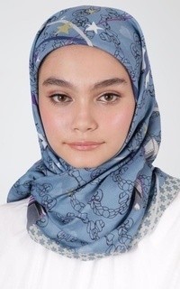 Printed Scarf Roujak - Le Hijab Denim