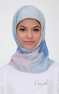 Printed Scarf Roujak - Le Hijab Eiffel Jolie Bleue