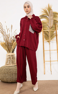 Setelan Lira One Set Maroon